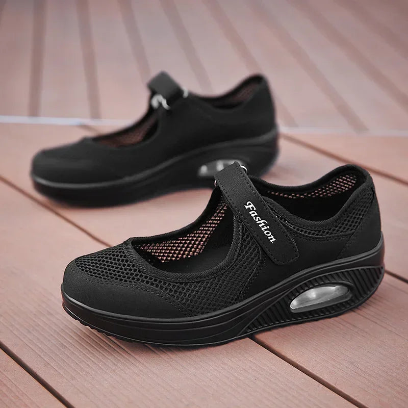 Women's Light Fashion Breathable Mesh Wedge Heels Shoes Casual Shoes Mesh Outdoor Sports Running Designer Sneakers 2024