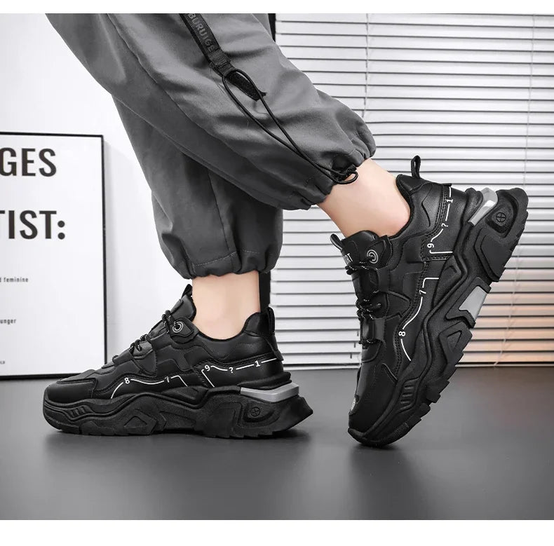 Men's thick soled casual sports shoes four season new outdoor soft soled comfortable running shoes versatile students sneakers