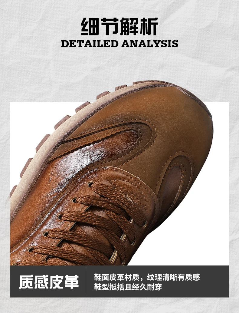 Trendy Men Shoes All Seasons Leather Casual Sneakers Korean Style Fashion Running Shoes Non-slip Wear-resistant Mens Sports Shoe