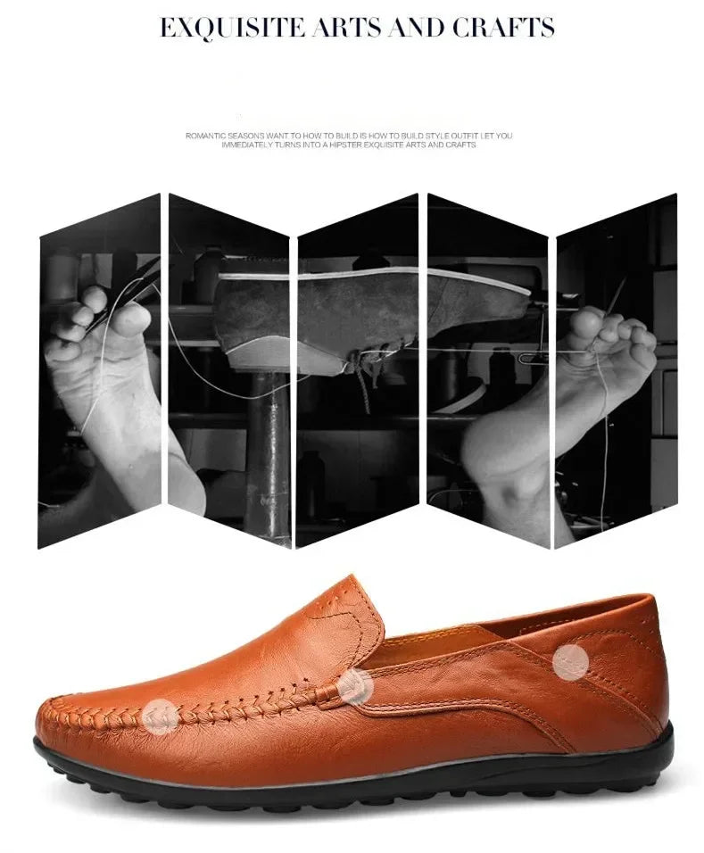 Fashion Leather Men Casual Shoes Luxury Brand Formal Men Loafers Moccasins Italian Breathable Slip on Male Boat Shoes Size 37-47