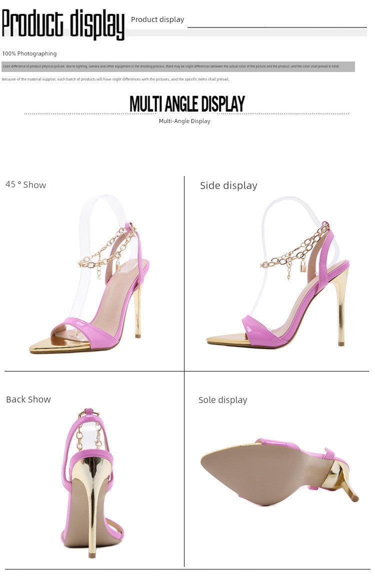 Women Peep-Toe High-Heeled Sandals Big Size 43 plus Size Stiletto Heel High Heels
