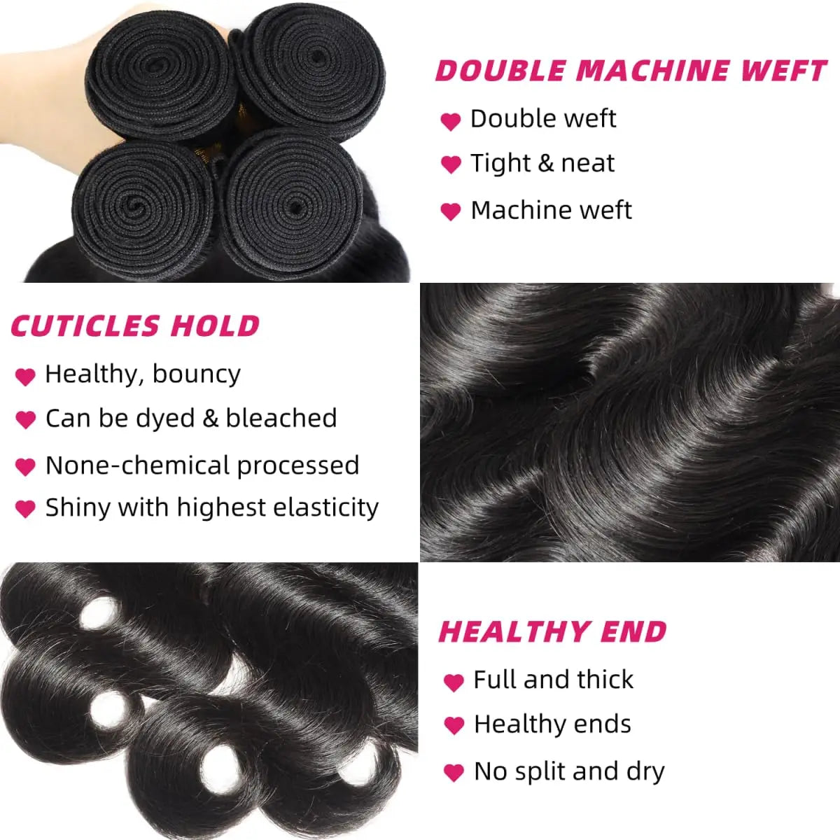 22 24 26 28 Inch Body Wave Bundles 100% Human Hair Extensions Brazilian Water Wavy Virgin Weft Hair Weaving