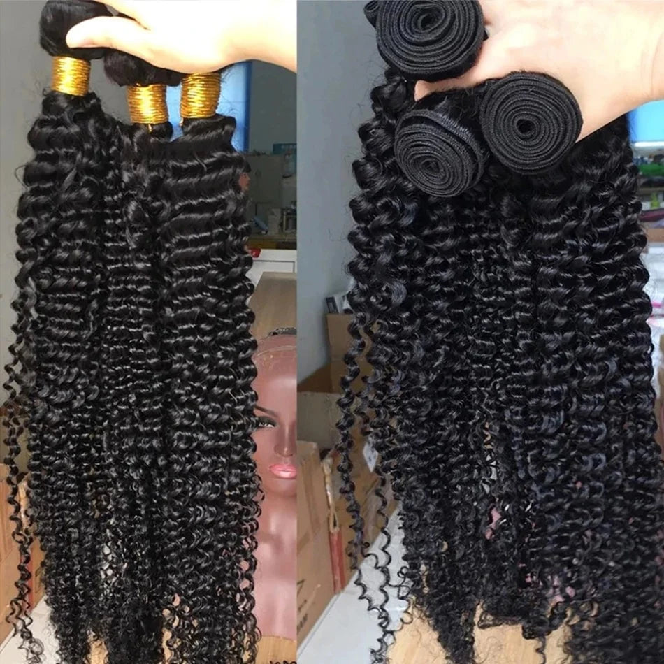 30 40 Inch Curly Human Hair Extensions Brazilian Deep Wave Bundles 100% Human Hair 3 4 5 Bundles Natural Hair Bundles