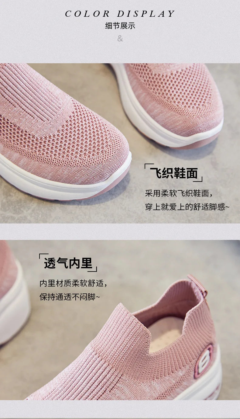 Women Orthopedic Walking Shoes Breathable Mesh Slip-On Sneakers Nursing Work Comfortable Casual Cushion Athletic Running Joggers