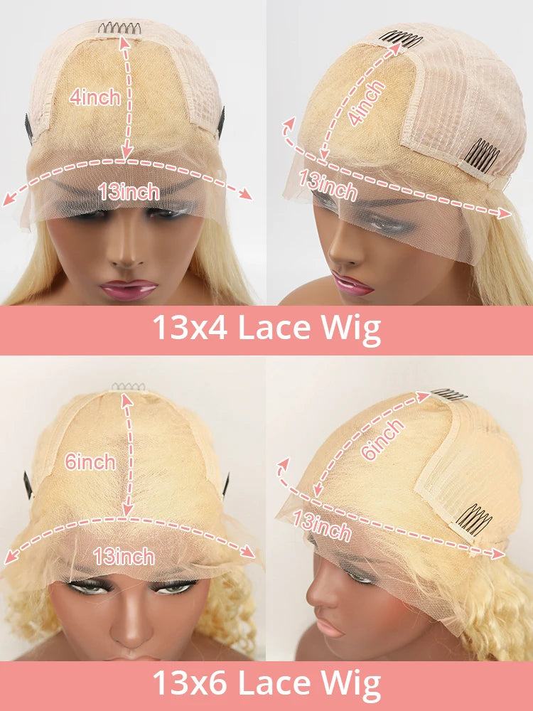 250 Density Straight 613 Blonde Lace Front Human Hair Wig 40 Inch HD Transparent 13x4 13x6 Lace Front Wigs Colored Wig For Women