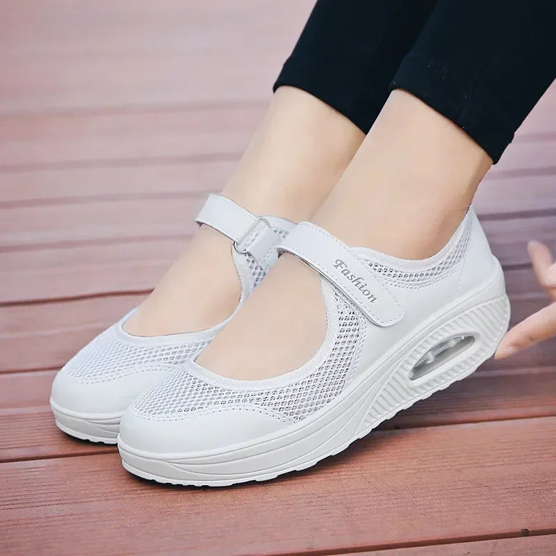 Women's Light Fashion Breathable Mesh Wedge Heels Shoes Casual Shoes Mesh Outdoor Sports Running Designer Sneakers 2024