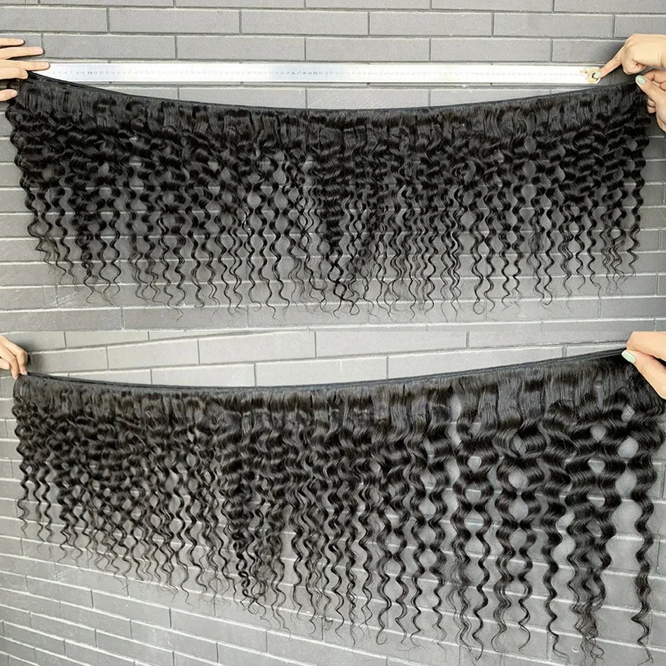 30 34Inch Burmese Curly Bundles Human Hair Extensions Sew In 100% Original Loose Deep Wave Bundles Double Weft Raw Hair Weaving