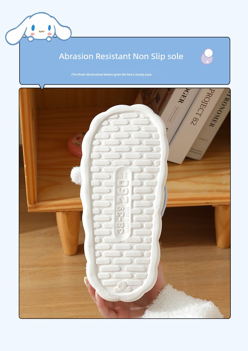 Thick Sole Clow M Bag Heel Cute Fleece-Lined Cotton Slippers