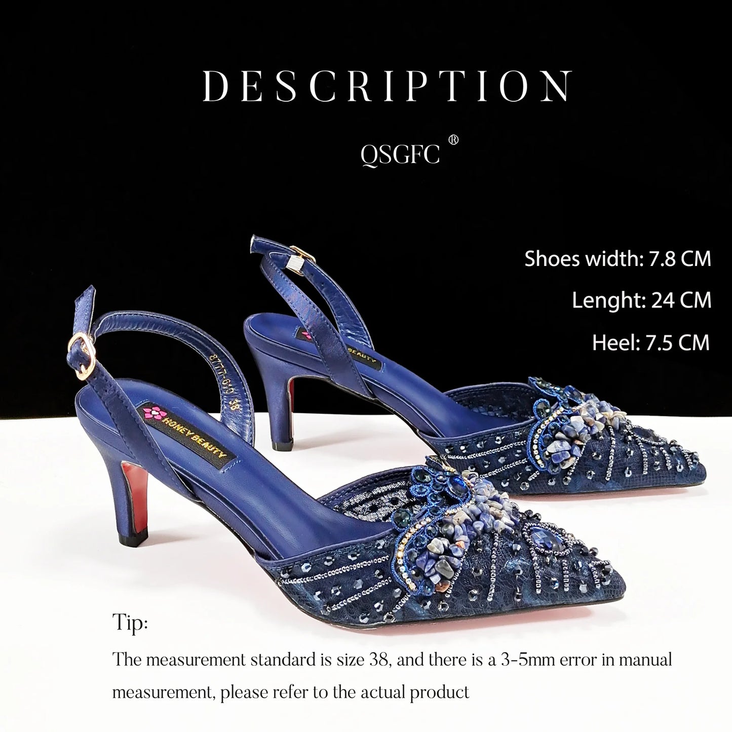 QSGFC Nigerian Style Elegant Women Heels Shoes And Bag Set Rhinestone with Coral Shoes Wedding Party