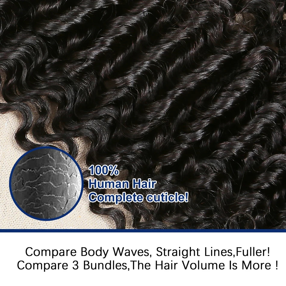 30 34Inch Burmese Curly Bundles Human Hair Extensions Sew In 100% Original Loose Deep Wave Bundles Double Weft Raw Hair Weaving