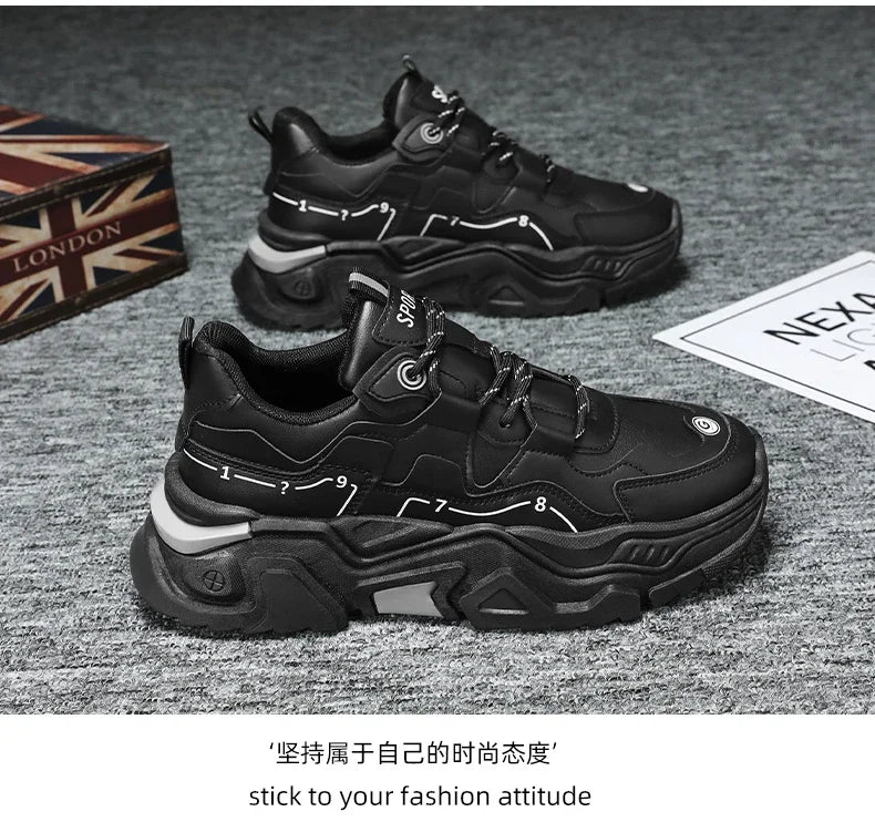 Men's thick soled casual sports shoes four season new outdoor soft soled comfortable running shoes versatile students sneakers