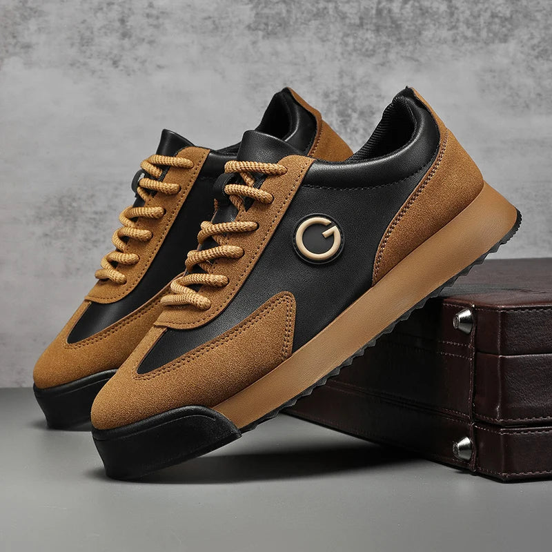 Classic Retro Black Sneakers Men Comfortable Suede Casual Shoes Men Luxury Brand Designer Shoes For Men Platform Flats Sneakers