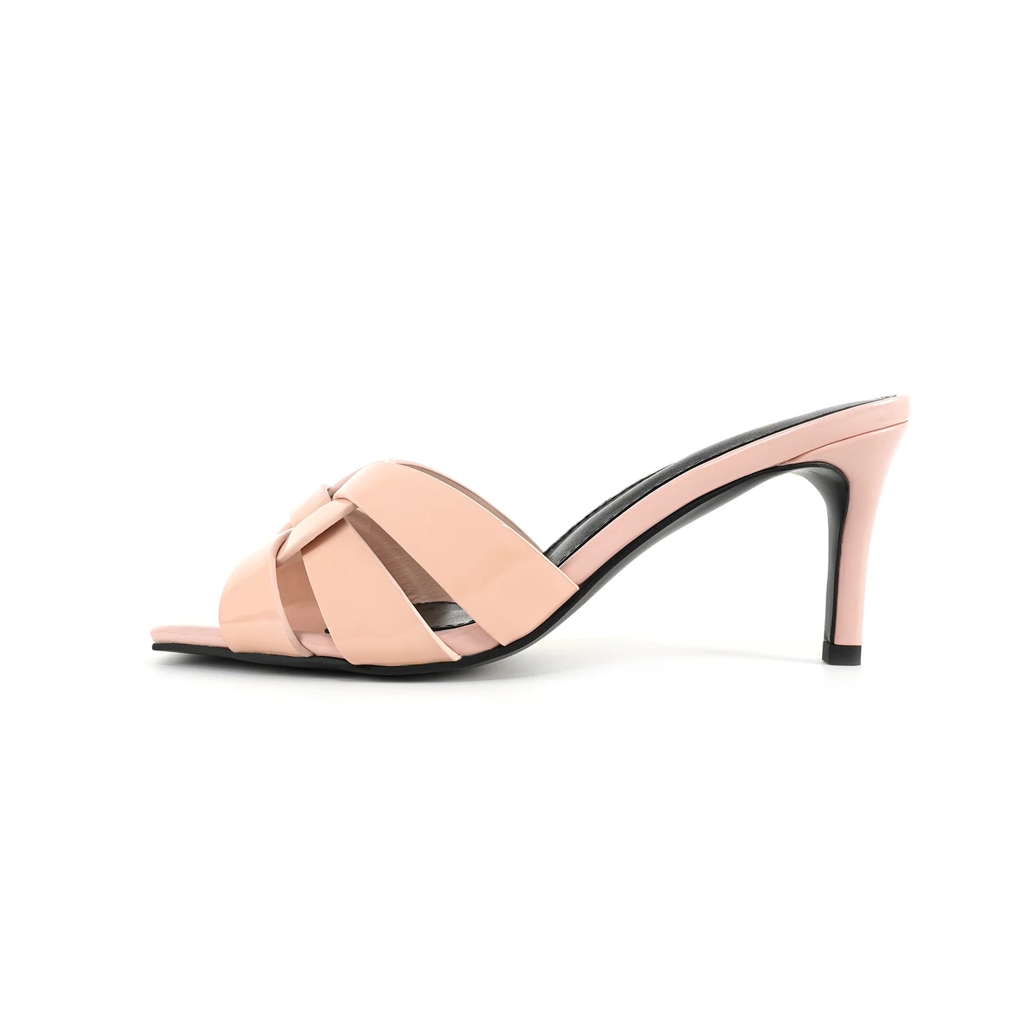 Summer Women's Slippers Plus Size 35-44 Fashion High Heels Leather Open Toe Square Party Shoes Elegant Slim Heels Women's Shoes