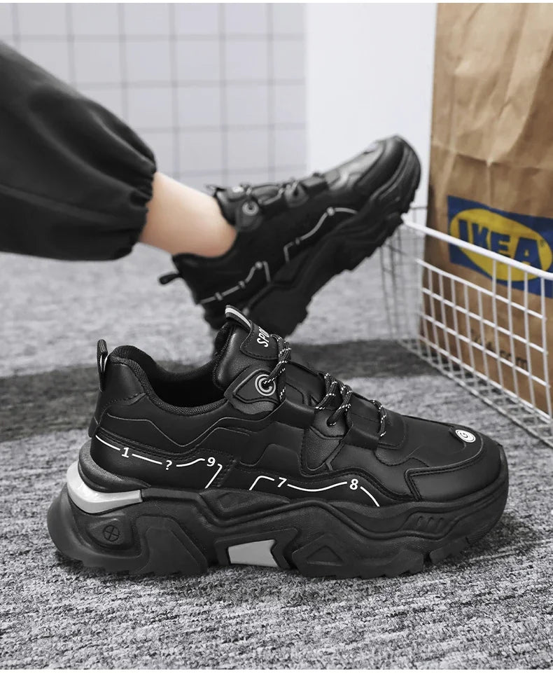 Men's thick soled casual sports shoes four season new outdoor soft soled comfortable running shoes versatile students sneakers