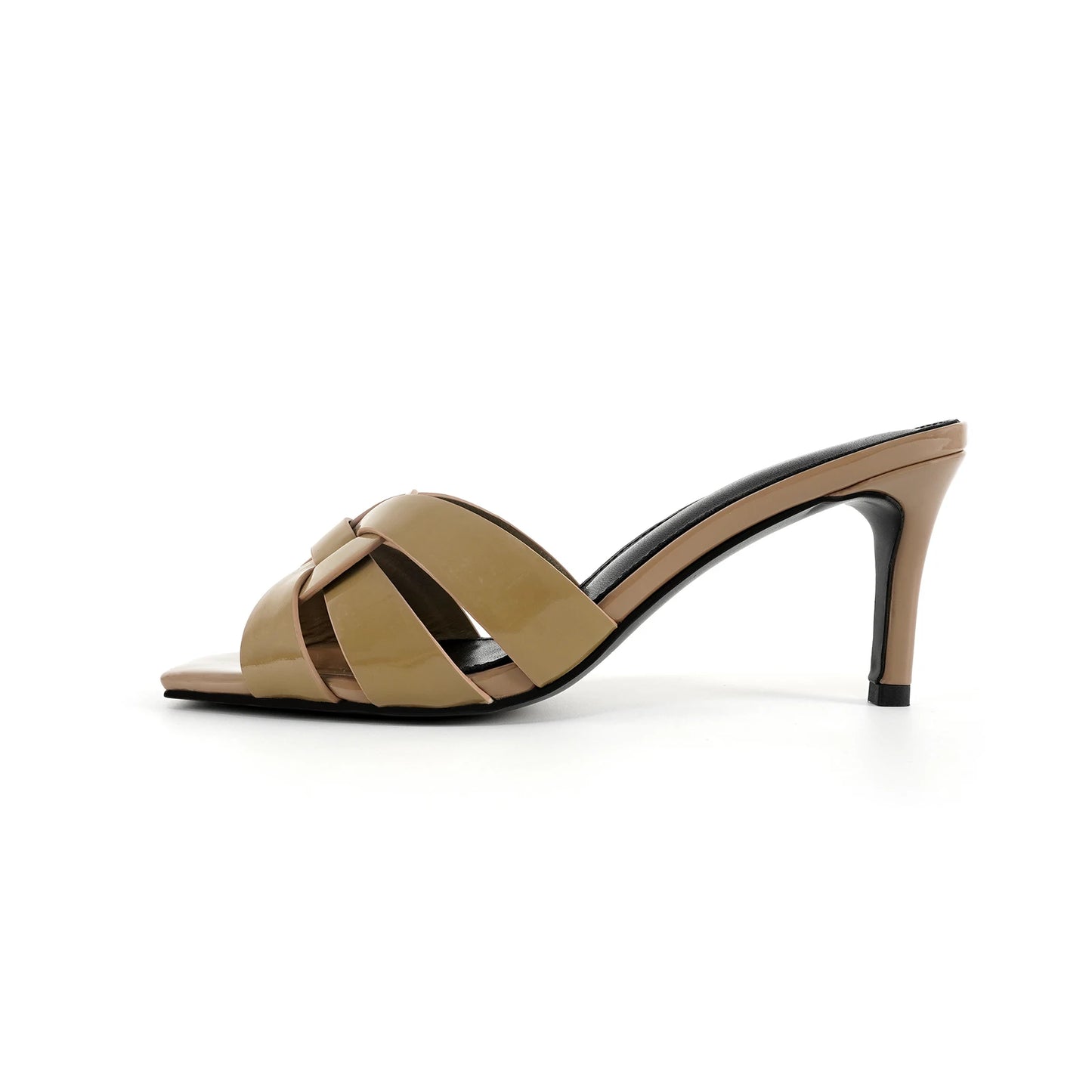 Summer Women's Slippers Plus Size 35-44 Fashion High Heels Leather Open Toe Square Party Shoes Elegant Slim Heels Women's Shoes