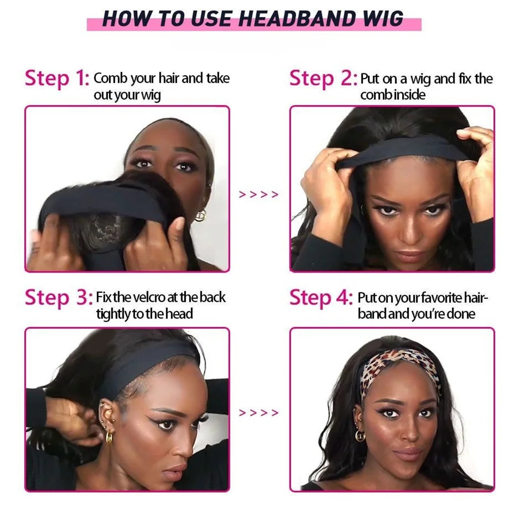 180% Density Afro Kinky Curly Headband Wig Human Hair For Black Women No Glue No Gel Wear Go Brazilian Wigs On Sale Headbands