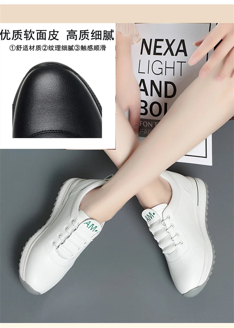 Little White Shoes Women's 2024 New Sports Casual Soft Single Shoes Spring Autumn Designer Sneakers Middle-aged And Elderly