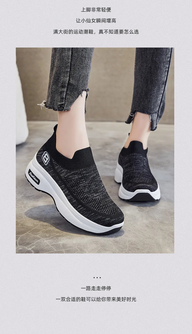 Women Orthopedic Walking Shoes Breathable Mesh Slip-On Sneakers Nursing Work Comfortable Casual Cushion Athletic Running Joggers