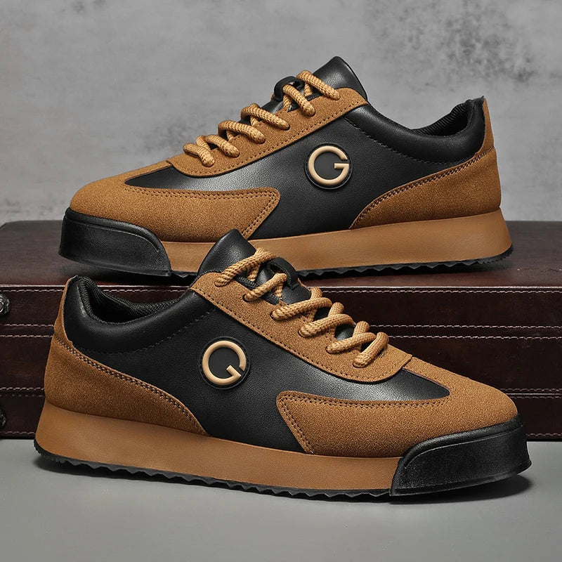 Classic Retro Black Sneakers Men Comfortable Suede Casual Shoes Men Luxury Brand Designer Shoes For Men Platform Flats Sneakers