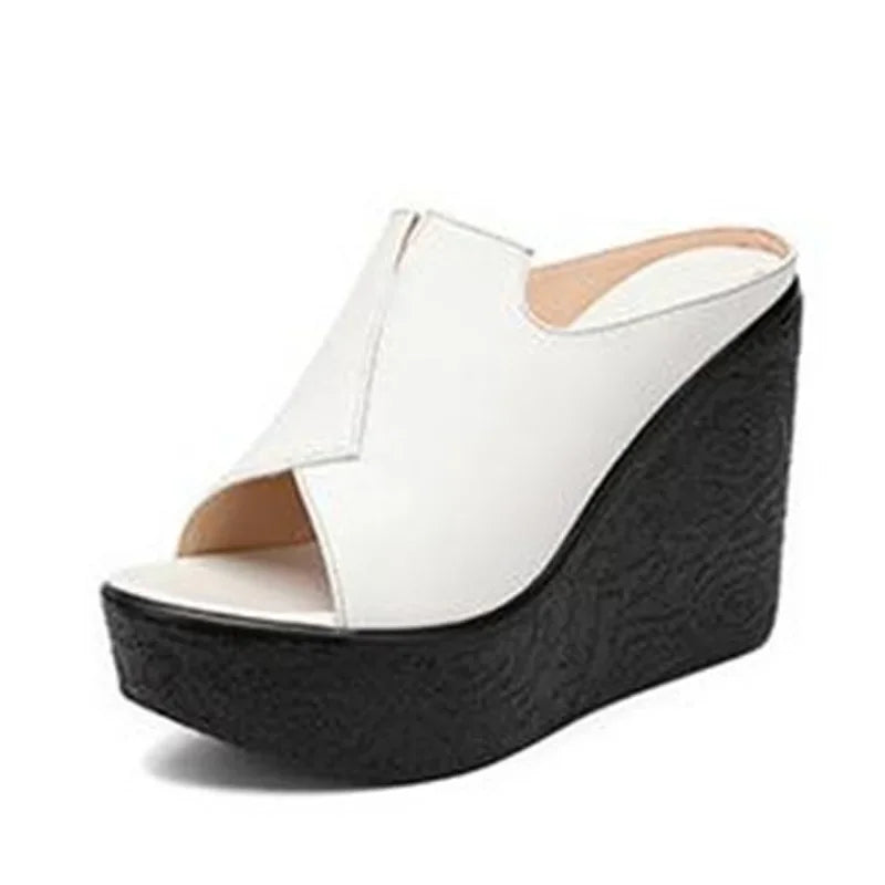YAERNI High Heel 11cm Wedges Heel Fashion Sandals For Women's Summer New Platform Large Size Open Toe Ladies Shoes