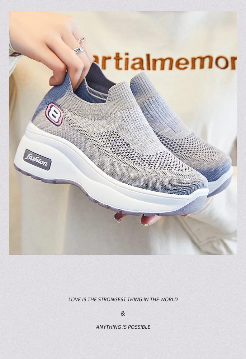 Women Orthopedic Walking Shoes Breathable Mesh Slip-On Sneakers Nursing Work Comfortable Casual Cushion Athletic Running Joggers