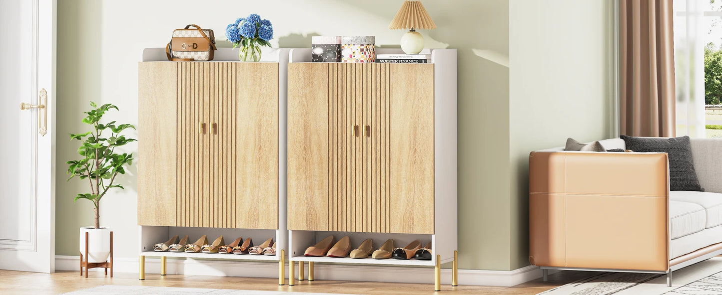 Tribesigns Shoe Cabinet Storage Entryway: 6-Tier Shoe Organizer Cabinet with Adjustable Shelves
