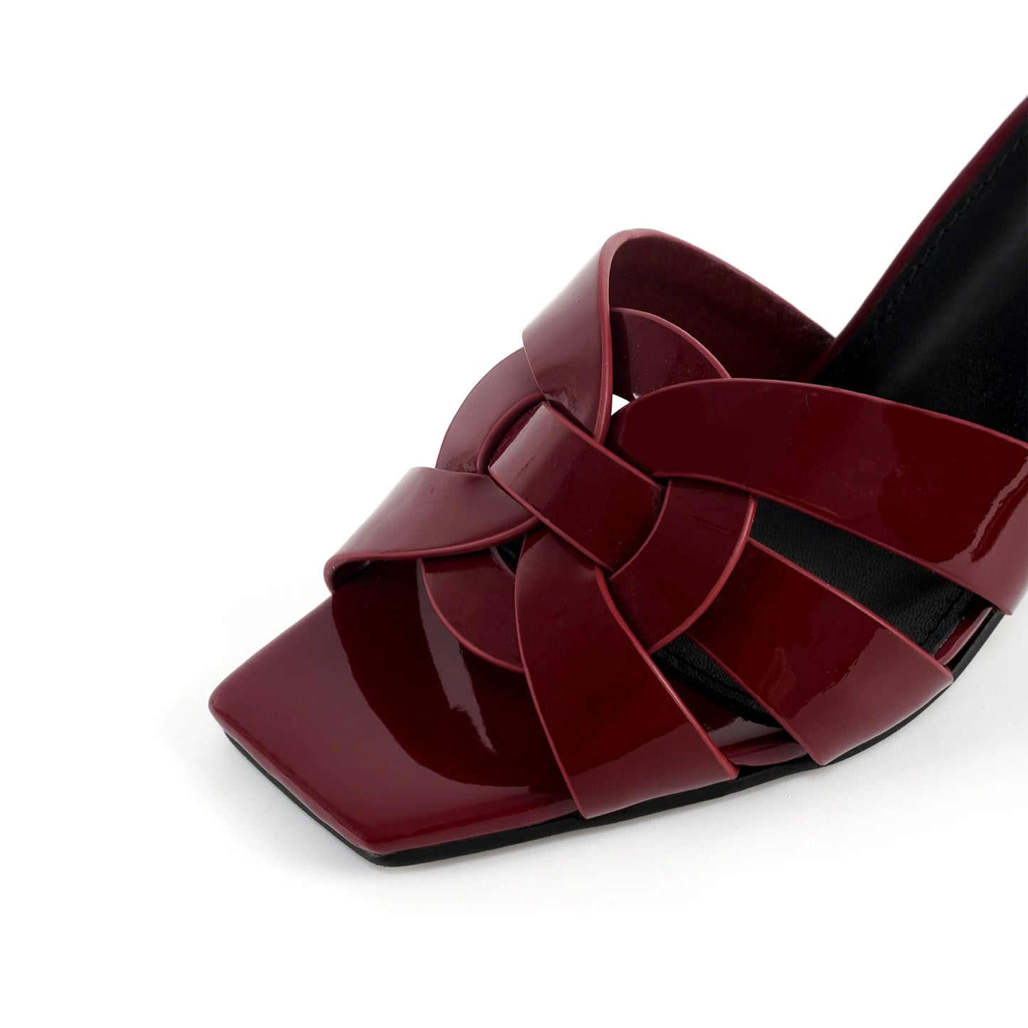 Summer Women's Slippers Plus Size 35-44 Fashion High Heels Leather Open Toe Square Party Shoes Elegant Slim Heels Women's Shoes