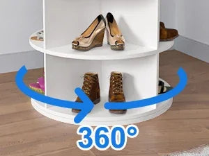 Shoe Rack 7-Tier Spinning, Free Standing Rotating Tower 360°, Easy To Assemble, Space-Saving,White Easy To Clean Shoe Cabinet