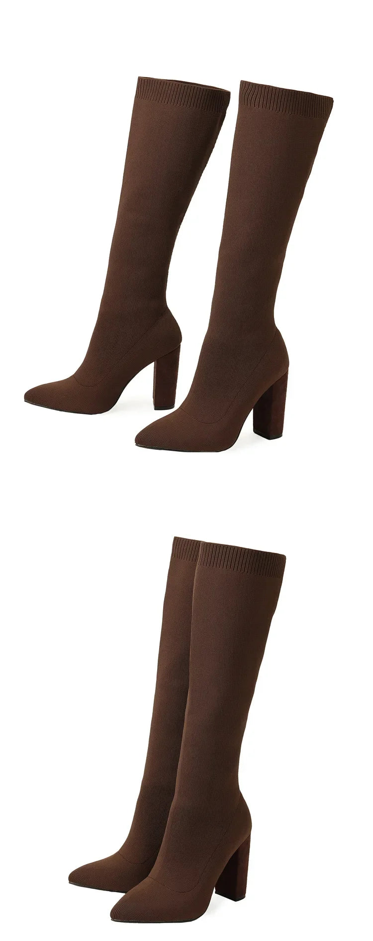 Plus Size 42 Platform Boots Women Shoes Mesh Knitting Long Boots High Heels Knee High Boots women shoes