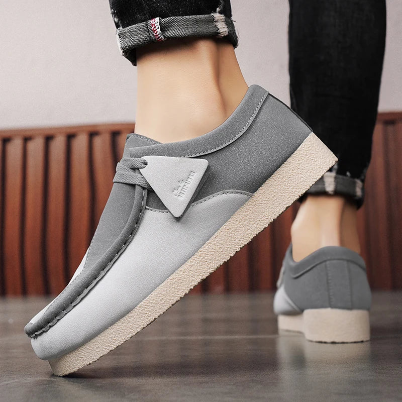 New Arrival Vintage Casual Shoes for Men Luxury Slip On Suede Sneakers Men Comfortable Walking Mens Boat Shoes chaussures homme