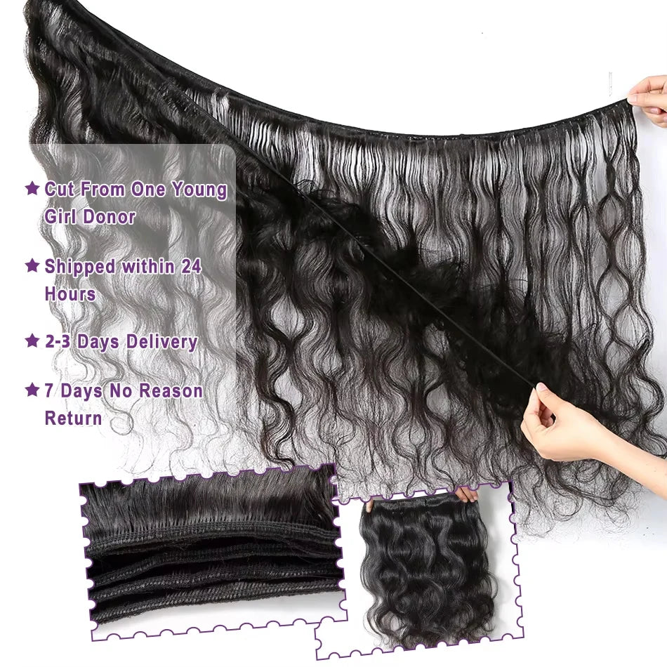 30 40 Inch Body Wave Raw 2 3 4 Bundles Indian 100% Unprocessed Human Hair Wavys Double Drawn Virgin Bundles Weave Extensions