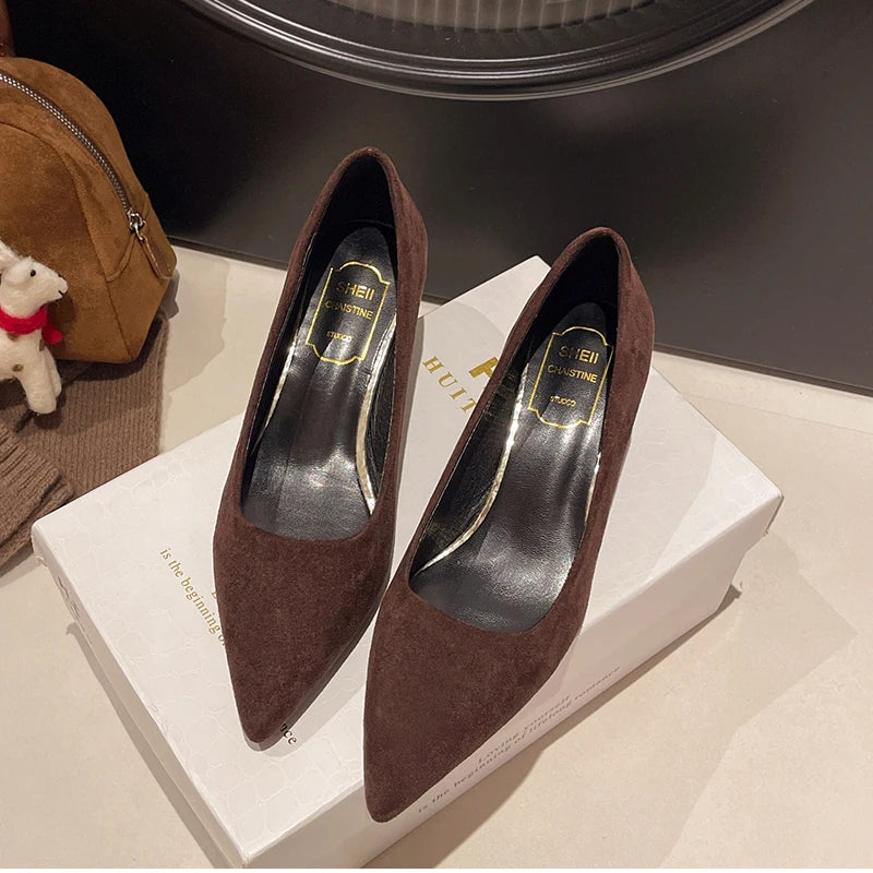 Leopard Print Women High Heel Shoes Fashion Pointed Toe Shallow Shoes Party Dress Ladies Pumps Shoes