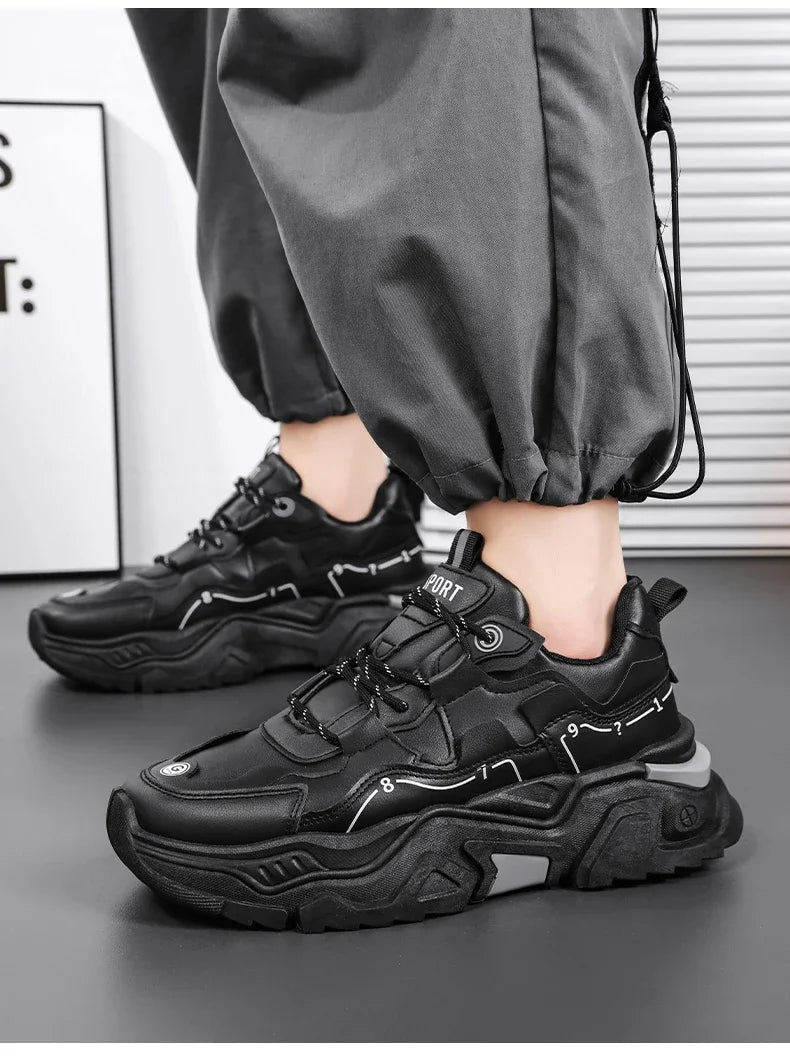 Men's thick soled casual sports shoes four season new outdoor soft soled comfortable running shoes versatile students sneakers