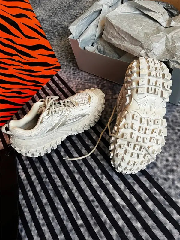 Woman Shoes Old Dad Tire Thick Bottom Sneakers Women outdoors Platform Increase Shoes For Women Leather Women Casual Sneakers