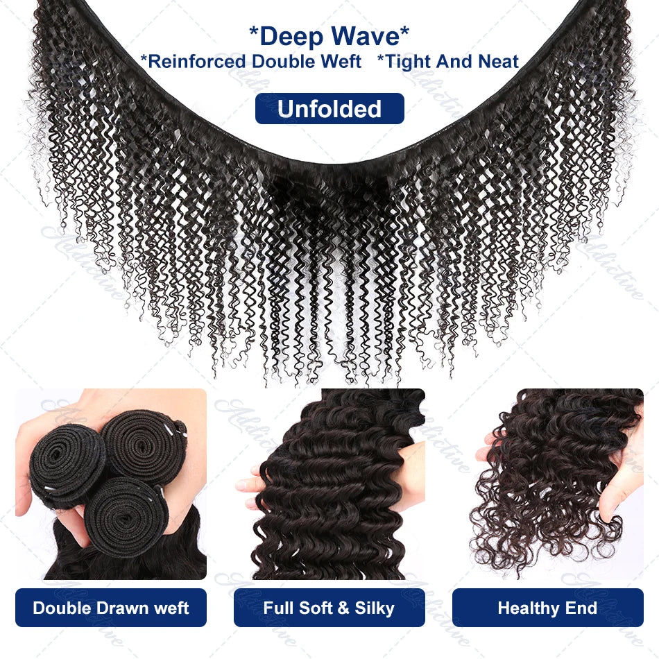 30 34Inch Burmese Curly Bundles Human Hair Extensions Sew In 100% Original Loose Deep Wave Bundles Double Weft Raw Hair Weaving