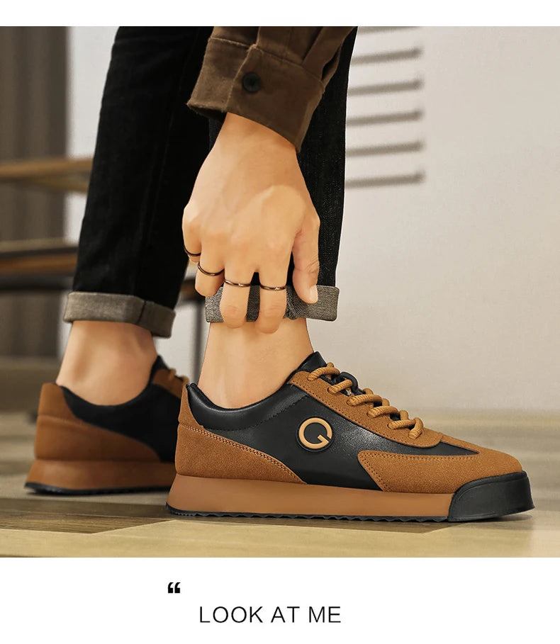 Classic Retro Black Sneakers Men Comfortable Suede Casual Shoes Men Luxury Brand Designer Shoes For Men Platform Flats Sneakers