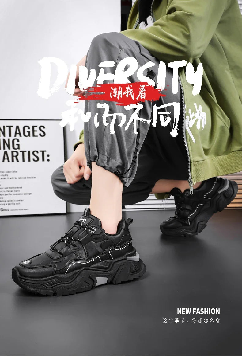 Men's thick soled casual sports shoes four season new outdoor soft soled comfortable running shoes versatile students sneakers