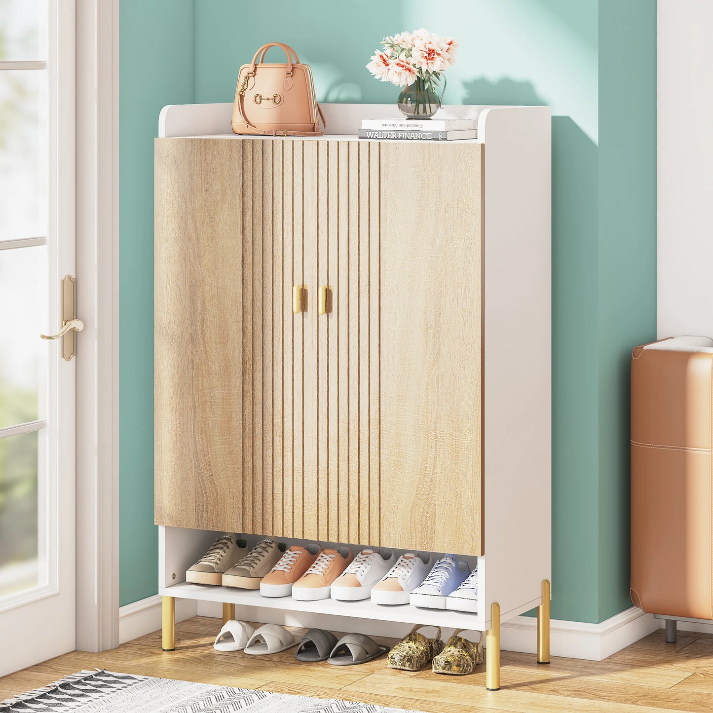 Tribesigns Shoe Cabinet Storage Entryway: 6-Tier Shoe Organizer Cabinet with Adjustable Shelves