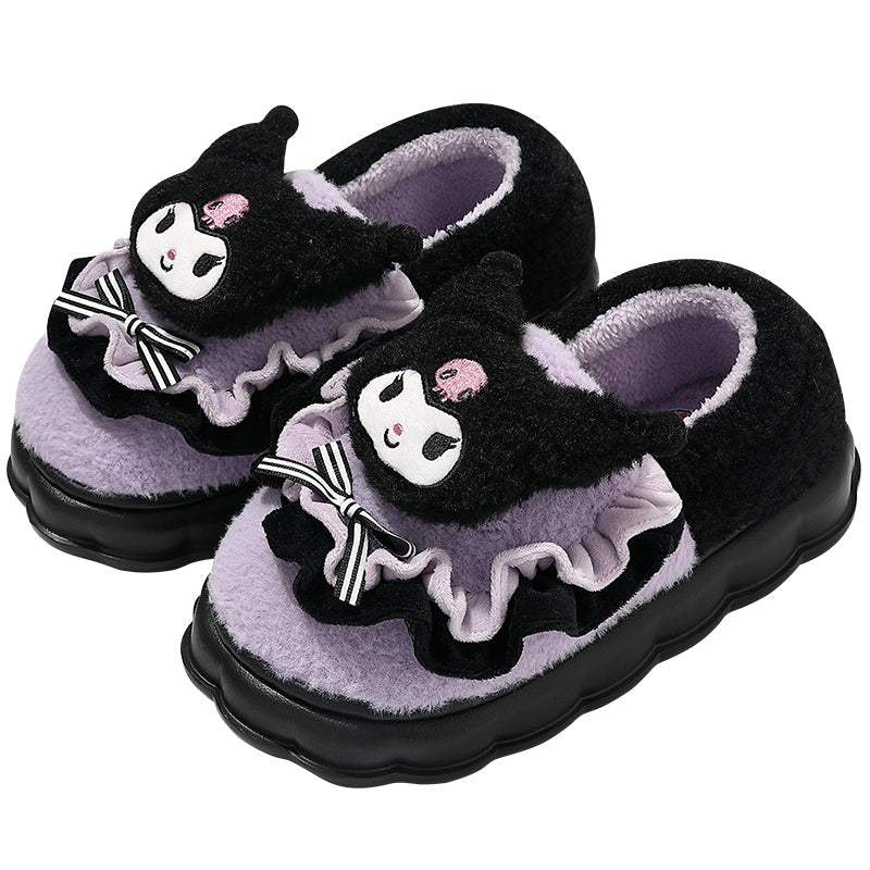 Thick Sole Clow M Bag Heel Cute Fleece-Lined Cotton Slippers