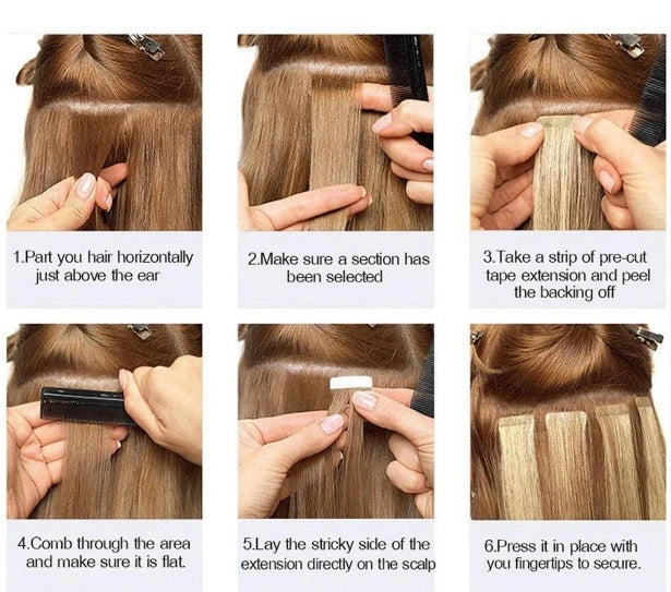 Ugeat Tape in Hair Extensions Human Hair Blonde Remy Tape in Extensions for Women Platinum Blonde Invisible Human Hair