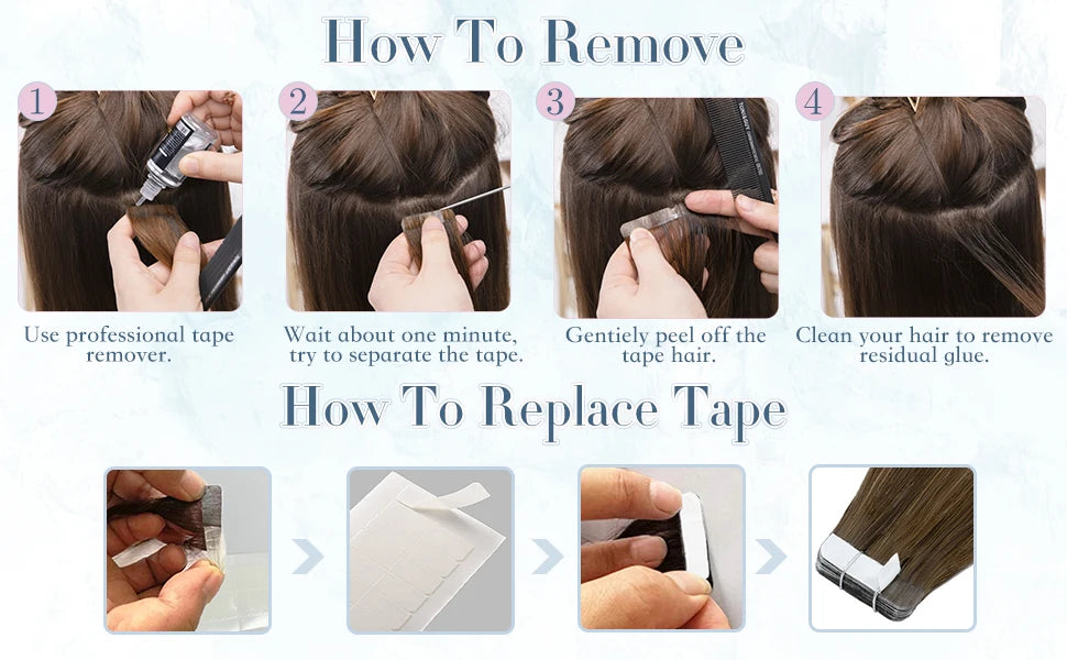 Ugeat Tape in Hair Extensions Human Hair Blonde Remy Tape in Extensions for Women Platinum Blonde Invisible Human Hair